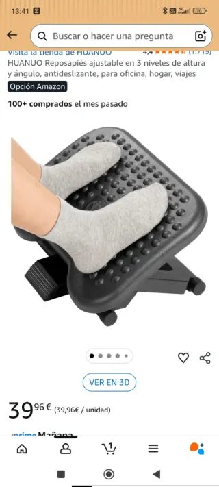 Reposapiés de oficina ajustable