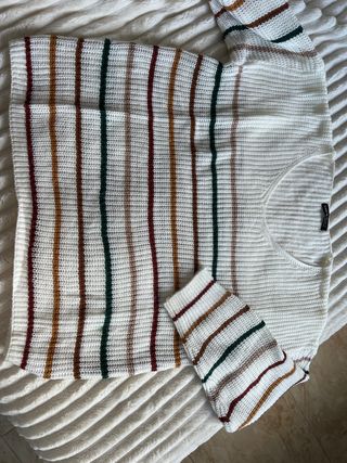 Jersey fino de lana a rayas multicolor