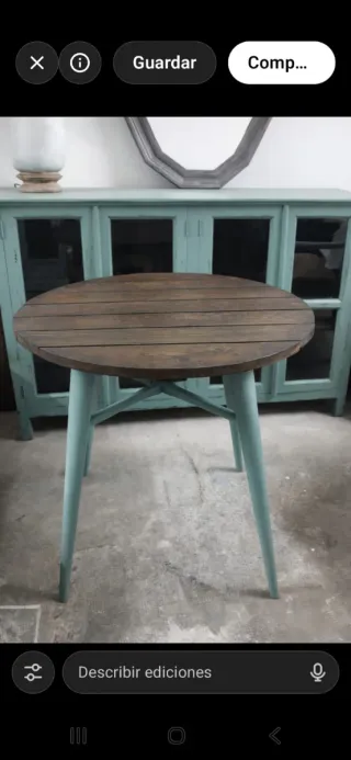 Mesa redonda de madera