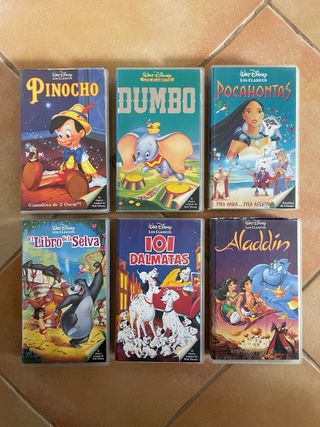 Lote 6 Películas VHS Disney Clásicos (Español)