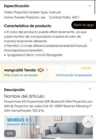 Proyector Portátil Wimius LED NUEVO