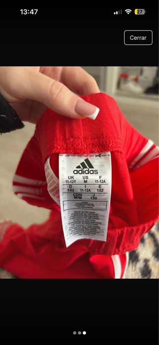 Leggings Adidas rojos con rayas blancas