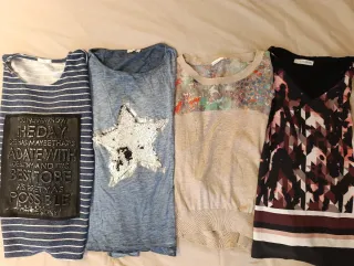 Lote 4 Camisetas Manga Larga Mujer Talla L