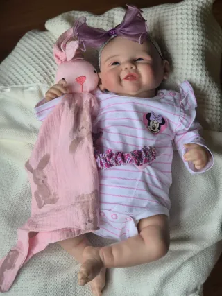 Bambino Reborn Occhi Aperti Sorridente Tomás