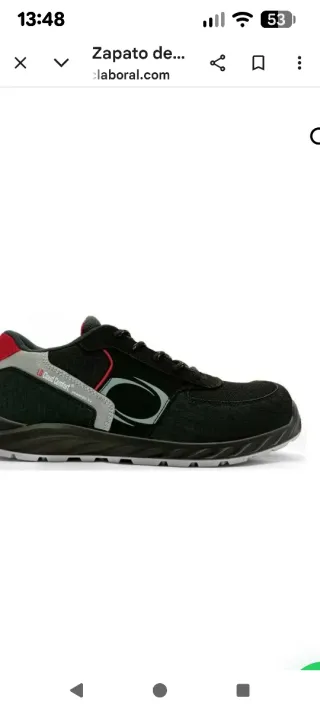 Zapato de seguridad negro y rojo