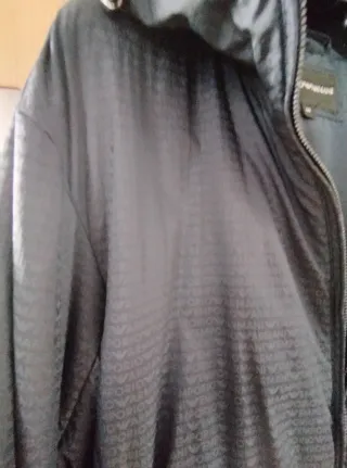 Cazadora Emporio Armani gris con capucha y cremall