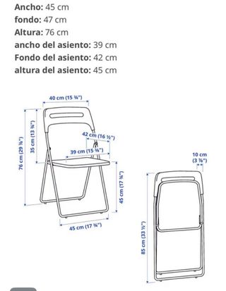 Silla plegable naranja IKEA y papelera roja
