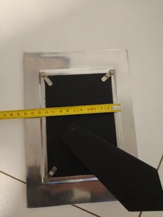 Marco de fotos vintage metal dorado y plateado