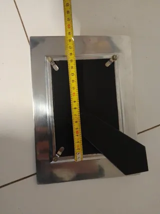 Marco de fotos vintage metal dorado y plateado