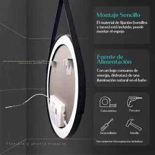 Espejo Redondo con Luz LED regulable