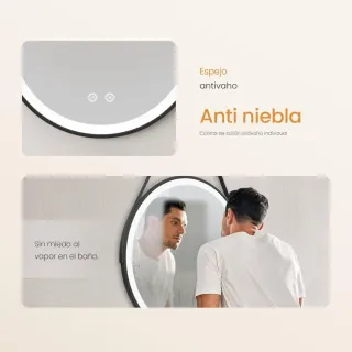 Espejo Redondo con Luz LED regulable