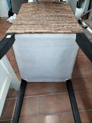 2 Sillas Diseño Juta Madera Beige Marrón