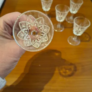 5 Bicchierini Cristallo Incisi