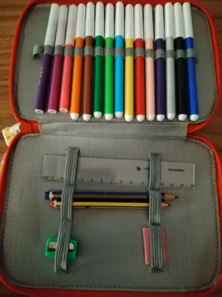 Estuche Escolar antiguo dos compartimento bastante