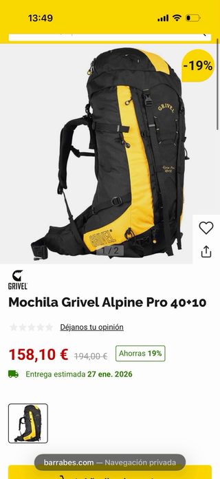 Mochila Grivel Montaña/Alpinismo