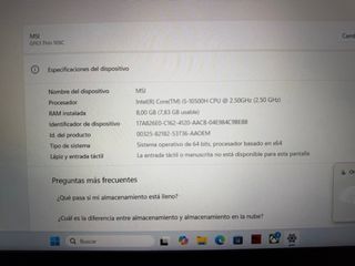 MSI Ordenador Portátil Negro