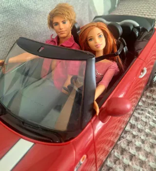 Coche Barbie Mini Cooper Rojo