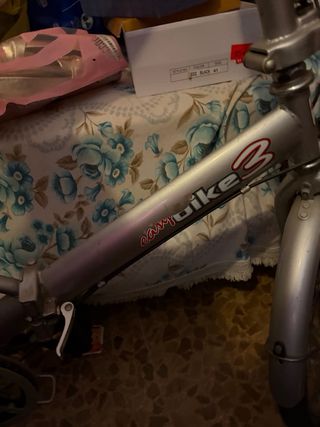 Bicicleta antigua plateada