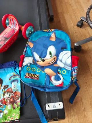Lote Patinete y 2 Mochilas (Sonic y Paw Patrol)