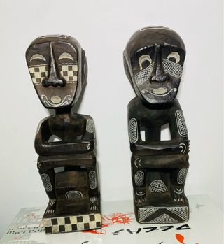 Par de Figuras Étnicas Africanas Madera