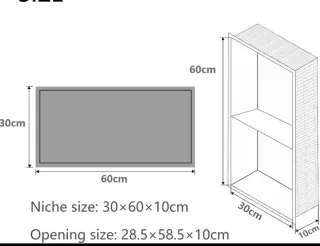 Nicho hornacina gris 30x60cm