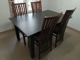 Mesa comedor extensible madera maciza