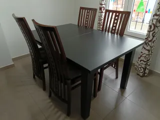 Mesa comedor extensible madera maciza