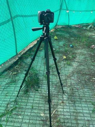 Cámara Canon con trípode