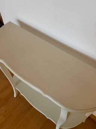 Consola media luna blanca estilo clásico