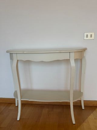 Consola media luna blanca estilo clásico