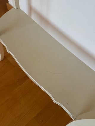 Consola media luna blanca estilo clásico