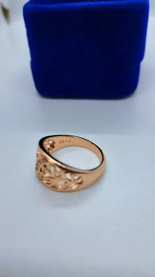 Anillo Oro Rosa 14kt Filigrana Circonitas
