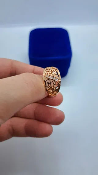 Anillo Oro Rosa 14kt Filigrana Circonitas
