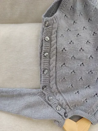 Pelele punto hecho a mano manga larga