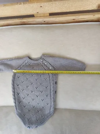 Pelele punto hecho a mano manga larga