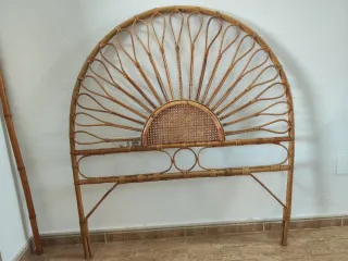 Conjunto Cabecero y Mesita Bambú y Ratán