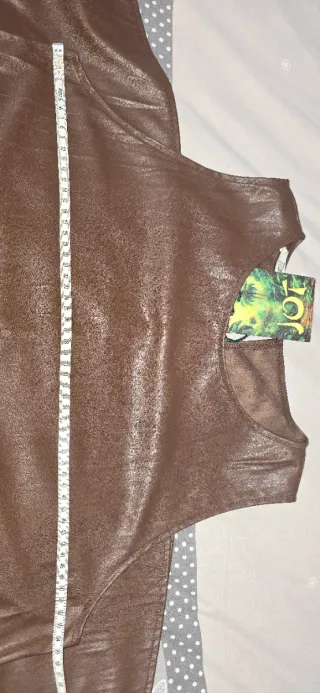 Conjunto vestido polipiel marrón Jot y sobrecamisa