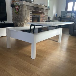 Sofá reclinable cuero muebles IKEA mesita centro