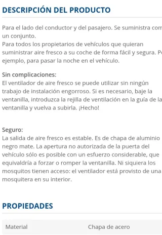 Rejilla ventilación Air Vent frontal
