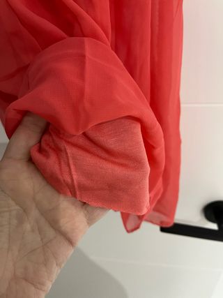 Vestido Coral Sin Mangas con Cinturón