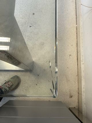 Mesa comedor/ sala reuniones cristal y acero inox