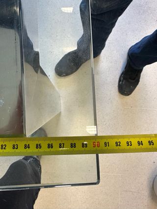 Mesa comedor/ sala reuniones cristal y acero inox