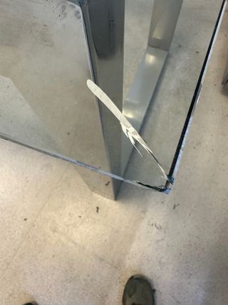 Mesa comedor/ sala reuniones cristal y acero inox