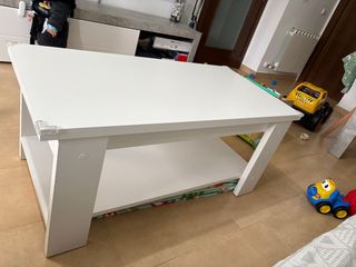 Mesa de centro abatible blanca