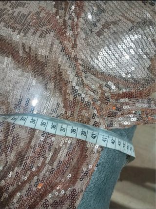 Vestido lentejuelas y tul rosa dorado