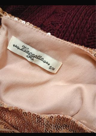 Vestido lentejuelas y tul rosa dorado