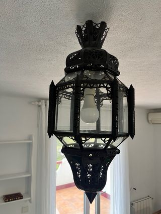 Lámpara techo estilo árabe metal y cristal
