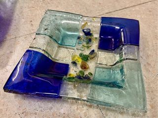 Juego bandejas cristal de Murano, marca Argento.