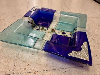 Juego bandejas cristal de Murano, marca Argento.