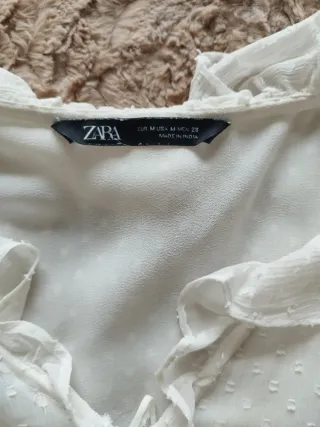 Camisa Zara Blanca Volantes